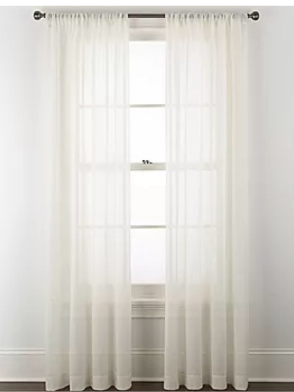 Sheer Window Curtain Panel off white